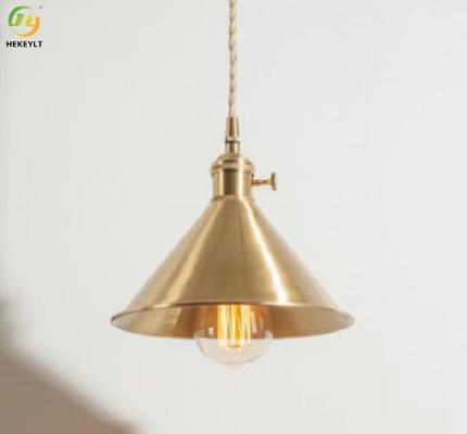 Abat-jour en métal simple pendentif vintage moderne allume la décoration d'intérieur d'ampoule en verre