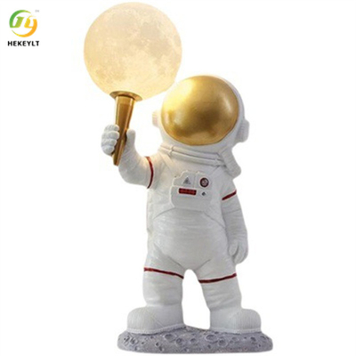 Lampe de Rechargeable Sunset Bedside d'astronaute de lune de la pièce d'enfants de résine + de matériel H370