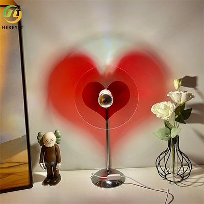 Lampe menée par chevet rouge de Tableau de coeur d'amour pour la décoration romantique de l'atmosphère de chambre à coucher