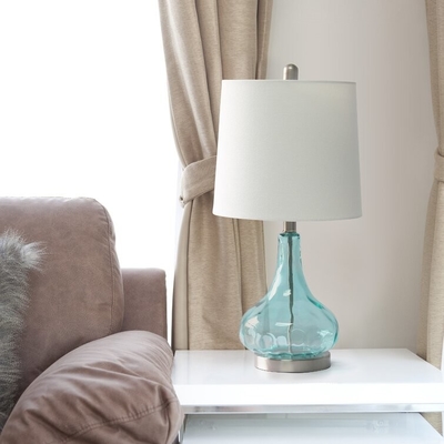 Beau bleu de chevet de lampe en verre moderne de table/rose adapté aux besoins du client/vert