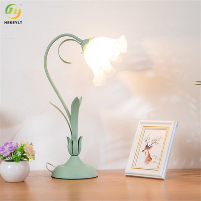 Support en céramique en verre de lampe de lampe de Tableau de fleur du vert E27