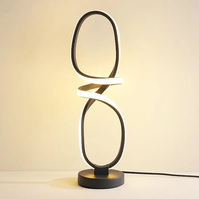 Noir moderne nordique minimaliste de lampe de Tableau de chevet en métal de LED géométrique