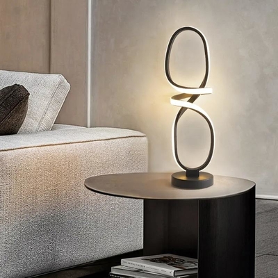 Noir moderne nordique minimaliste de lampe de Tableau de chevet en métal de LED géométrique
