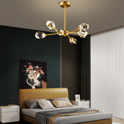 Tout le Crystal Chandelier Modern Minimalist Ice de cuivre Ling Dining Room Bedroom Lamp