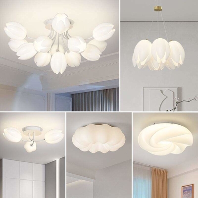 Lumière française minimaliste moderne de Hall Luxury Nordic de style de Tulip Living Room Lamp Cream