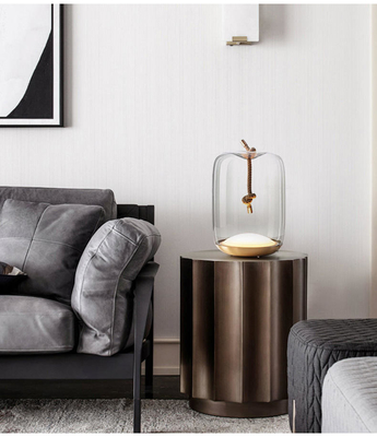 Utilisation résidentielle de chevet en métal de LED de lampe moderne en verre de table