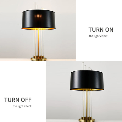 60W a adapté le jaune aux besoins du client rouge de Crystal Table Lamp Black Blue de chambre à coucher de LED