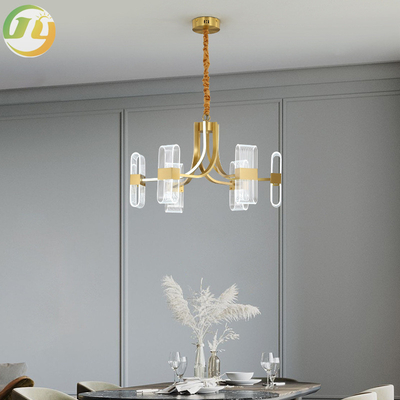 Le classique simple de luxe nordique d'or a mené le lustre léger pendant pour la chambre à coucher de salle à manger de salon
