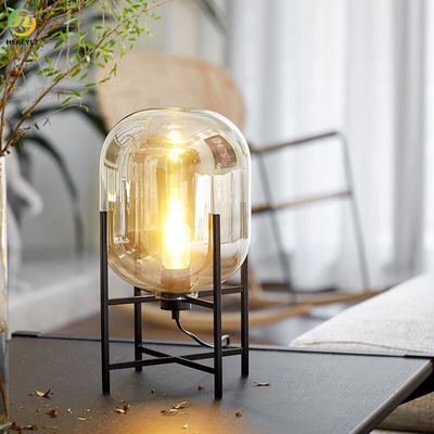 Lampadaire en verre de courge simple créative post-moderne pour l'étude d'hôtel de chevet de chambre à coucher