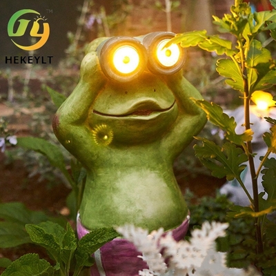 La résine animale de décoration de grenouille de résine extérieure solaire de lumière ouvre les lumières décoratives de paysage de jardin de yard de jardin