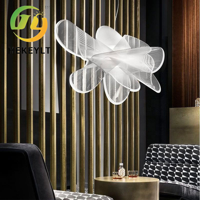 Lustre à LED en PVC avec taille D73cm D90cm hauteur de suspension réglable pour salon chambre à coucher