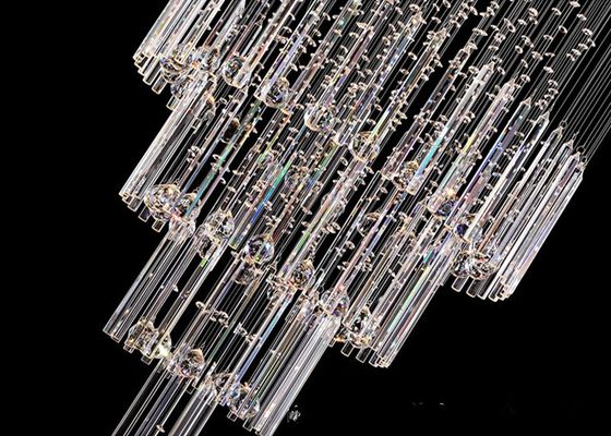 long Crystal Pendant Light For Rotating escalier moderne de 450*140*700mm