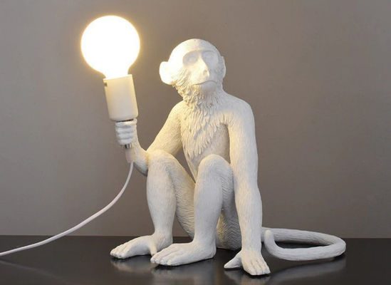 Lampes blanches/noires de Tableau de nuit E27 de la résine 310mm*310mm de forme de singe