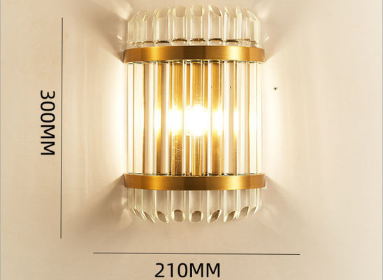 diamètre 210mm Hright 300mm/500mm Crystal Wall Lamp de décoration de la barre 240V