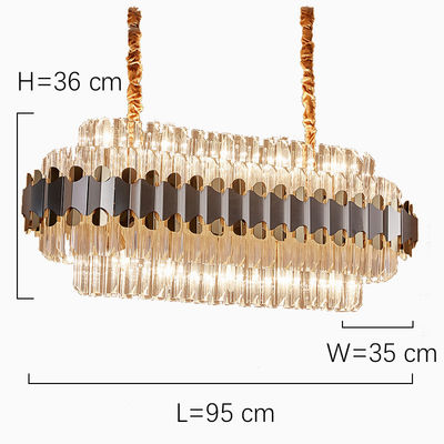 Verre Crystal Pendant Light de la goutte de pluie 240v de la largeur 35cm de la longueur 95cm