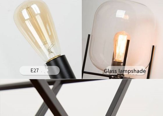 Lampe post-moderne nordique de table de chevet de boule en verre de salon d'E27 26*45cm