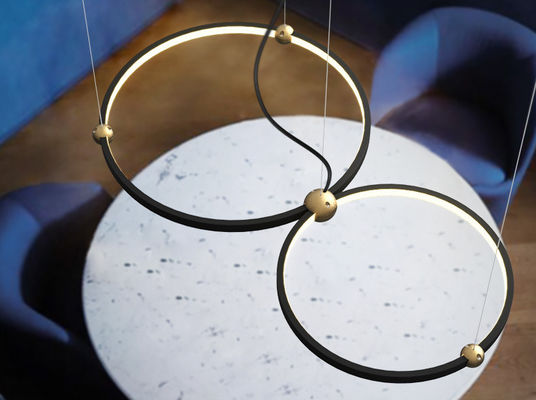 Cercle acrylique en aluminium 300mm 400mm 500mm Ring Pendant Ceiling Light
