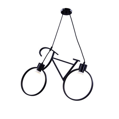 Support pendant de lumière de fer moderne noir blanc de la bicyclette E27