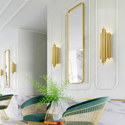 Lampe de mur de luxe post-moderne nordique d'or de W27*H40cm pour la chambre à coucher