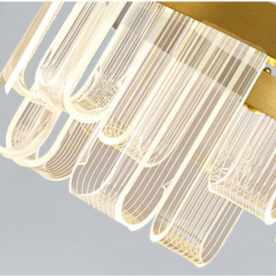 Couleur de cuivre légère pendante moderne de flamme acrylique de correction de LED