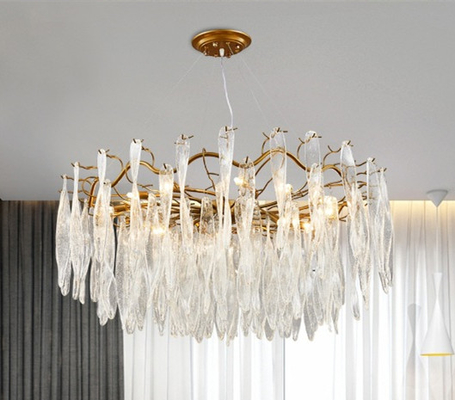 Pièce européenne moderne de villa de Crystal Pendant Ceiling Light For de style