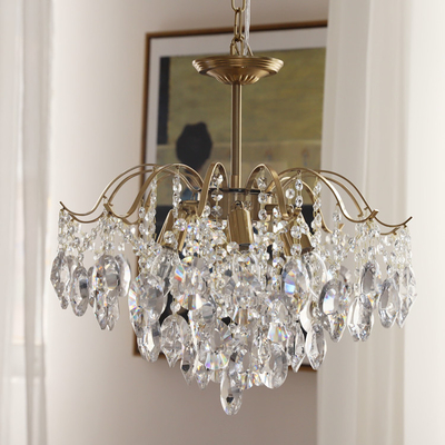 Chambre à coucher romantique de Crystal Chandelier Pendant Light Luxury de décor à la maison dinant le salon