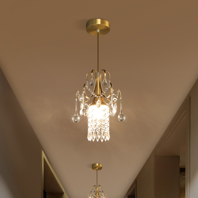Appartement fait sur commande Crystal Gold Pendant Light moderne D23*H30cm